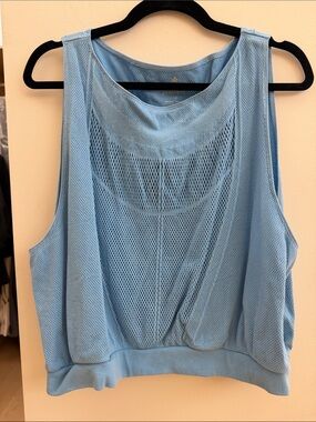 Free people movement Women's Light Blue Mesh Tank Crop Top